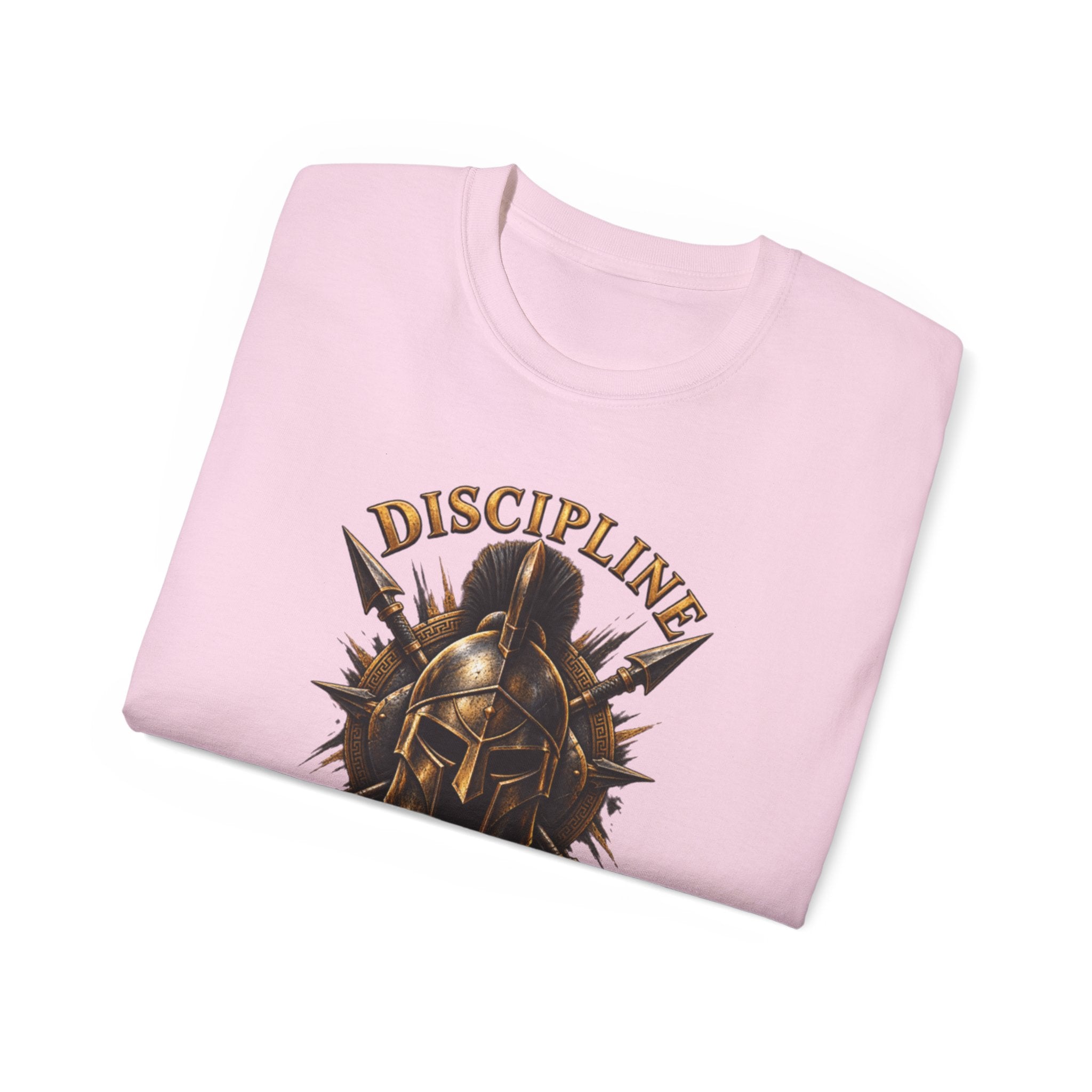 AA Discipline Over Destiny Tee — Forged Not Favored Spartan Helmet T-Shirt