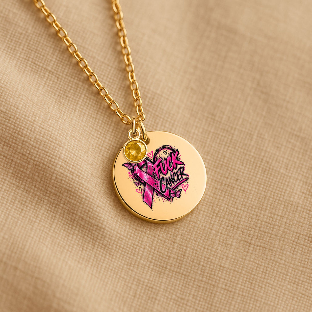 Coin Necklace F Cancer