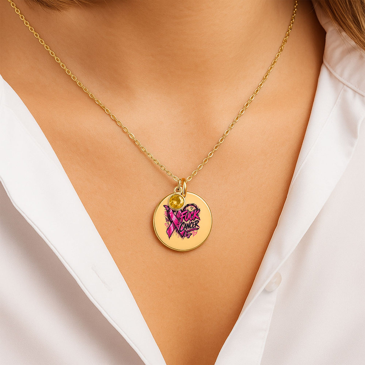 Coin Necklace F Cancer